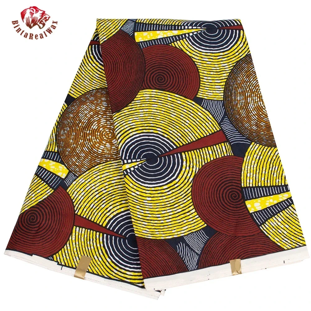 Bintarealwax Ankara Fabric - Wholesale Polyester Sewing Material for Women's Party Dresses FP6390