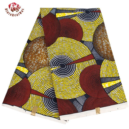 Bintarealwax Ankara Fabric - Wholesale Polyester Sewing Material for Women's Party Dresses FP6390