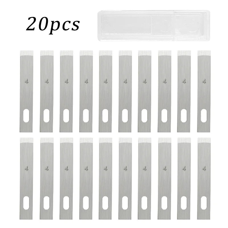 100/20pcs #4 Metal Scalpel Blades – DIY Engraving, Wood Carving & Sculpture Knife Replacement Cutting Tools