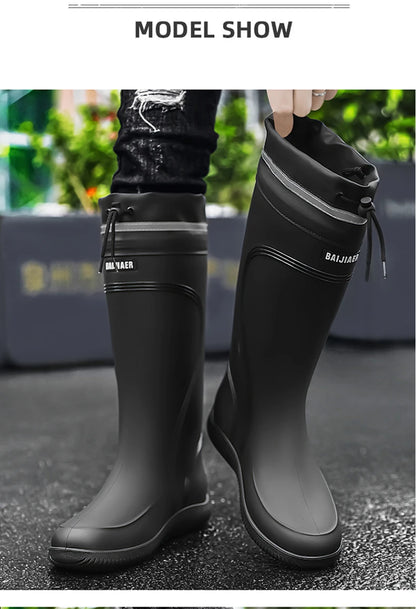 Men’s Waterproof Rain Shoes – Four-Season Non-Slip Soft Sole Outdoor Work & Water Boots
