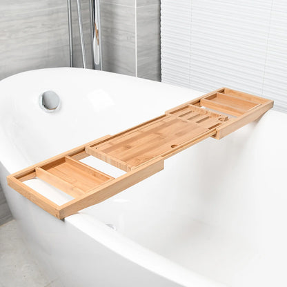 Expandable Bathtub Rack Tray – Bath Shelf Organizer for Soap, Drinks, & Tealights