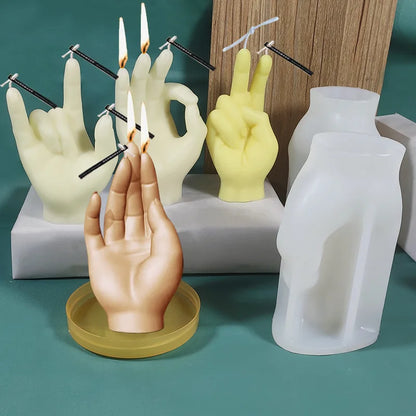 3D Middle Finger Candle Silicone Mold | DIY Gesture Aromatherapy Craft Tool | Soap, Resin, Plaster Art Making | Holiday Party Gift Idea