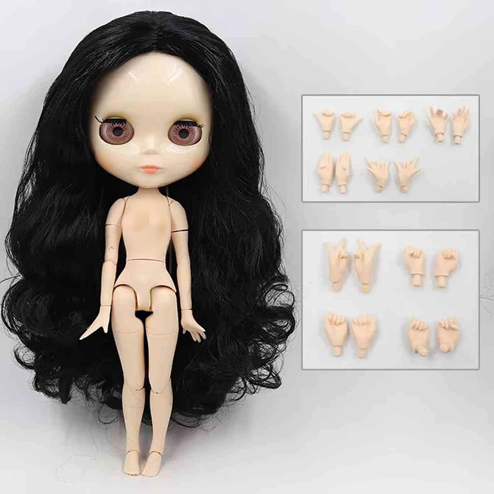 ICY DBS Blythe 1/6 BJD Doll - 30cm Jointed Body with White Skin & Shiny/Matte Face