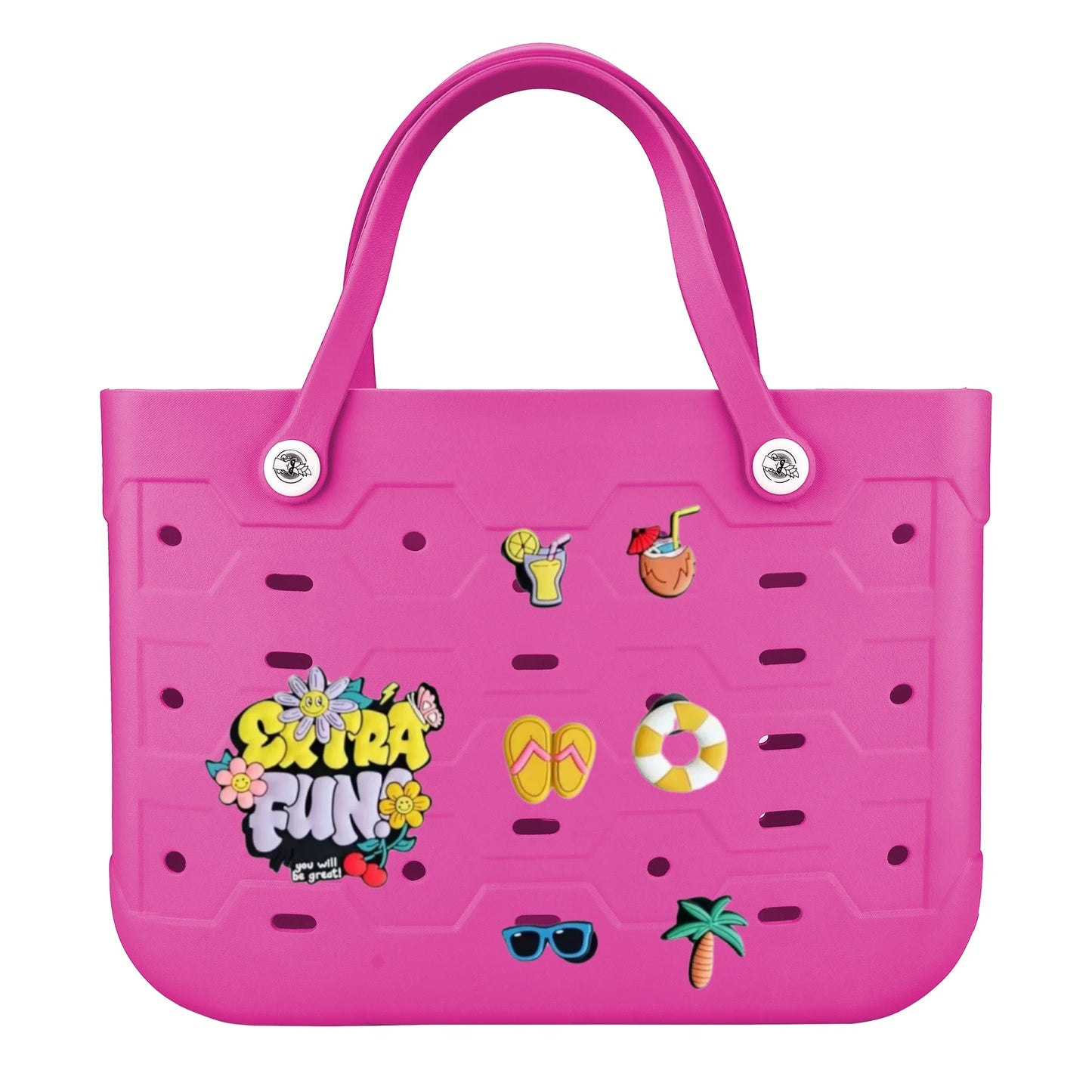 EVA Waterproof Beach Bag – M/L/XL Fashion Rubber Tote for Women, Solid Color Shoulder Bag for Travel, Picnic & Shopping Storage