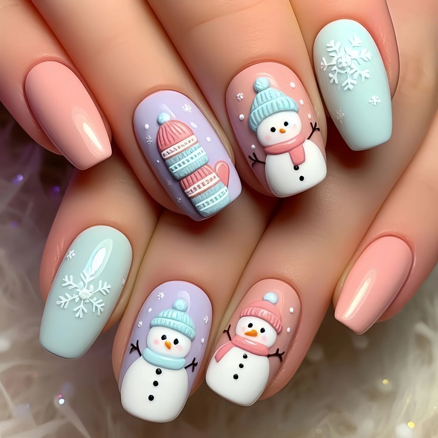 Christmas 3D Nail Art Stickers – Santa, Snowman, Tree, Snowflake & Holiday Designs
