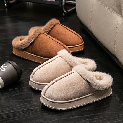 Fashion Women’s Fluffy Slippers – Warm Anti-Slip EVA Indoor Shoes with Thick Sole for Autumn & Winter