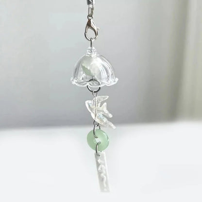 Y2K Green Flying Bird Beaded Keychain – Wind Chime Charm for Phone, Camera, Earphone Case