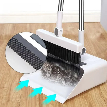 3-in-1 Broom & Shovel Set – Durable Foldable Soft Bristle Brush, Non-Stick Cleaning Tool for Home & Outdoor Use