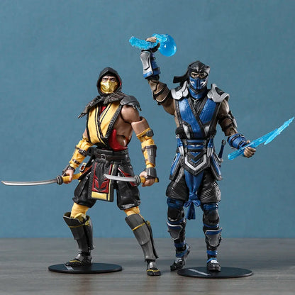 Scorpion & Sub-Zero Mortal Kombat 7" Action Figures – Exclusive Series 1 Movie Collectible Toy Dolls