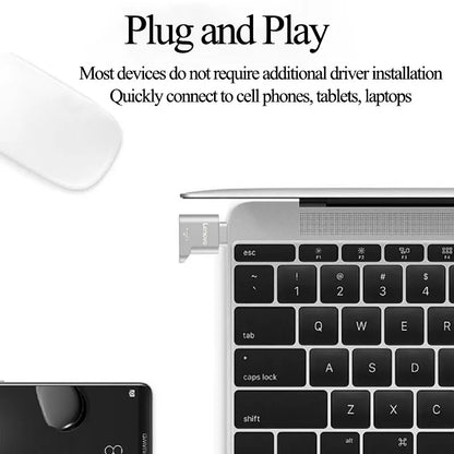 Lenovo USB C to SD Card Reader with USB C to USB Adapter | Type C TF Memory Card Reader | Micro SD Card Reader