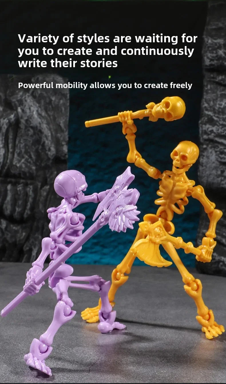 3D Articulated Skull Model – Assemble Action Figure for Anime, Games & Decoration