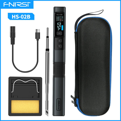 FNIRSI HS-02 Adjustable Temperature Soldering Iron – 20V 100–450℃ 100W Portable Welding & Repair Rework Station Tool