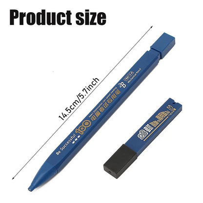 2B Mechanical Pencil Set - 1 Pencil with 6 No-Sharpening Lead Refills for Writing & Drawing