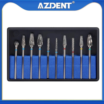 DENTAL Carbide Drills Kit - 2.35mm HP, Autoclavable at 135°C, for Universal Grinding, Removing & Polishing
