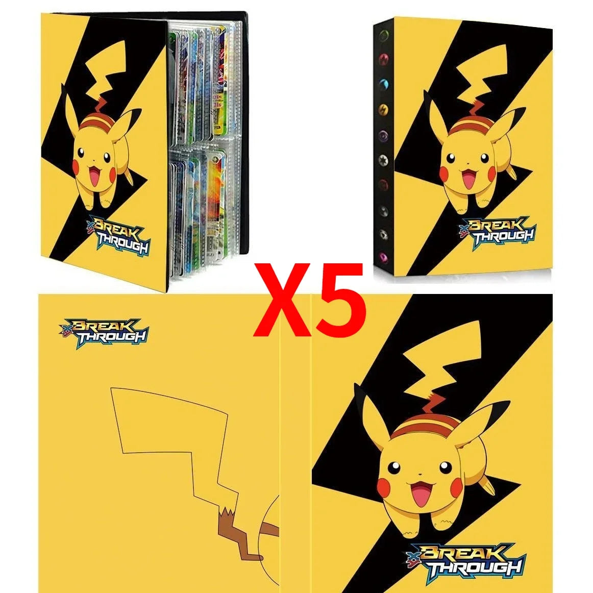 Pokémon Trading Card Binder - 4-Grid Collectible Card Album Holder for Kids and Trading Card Collections