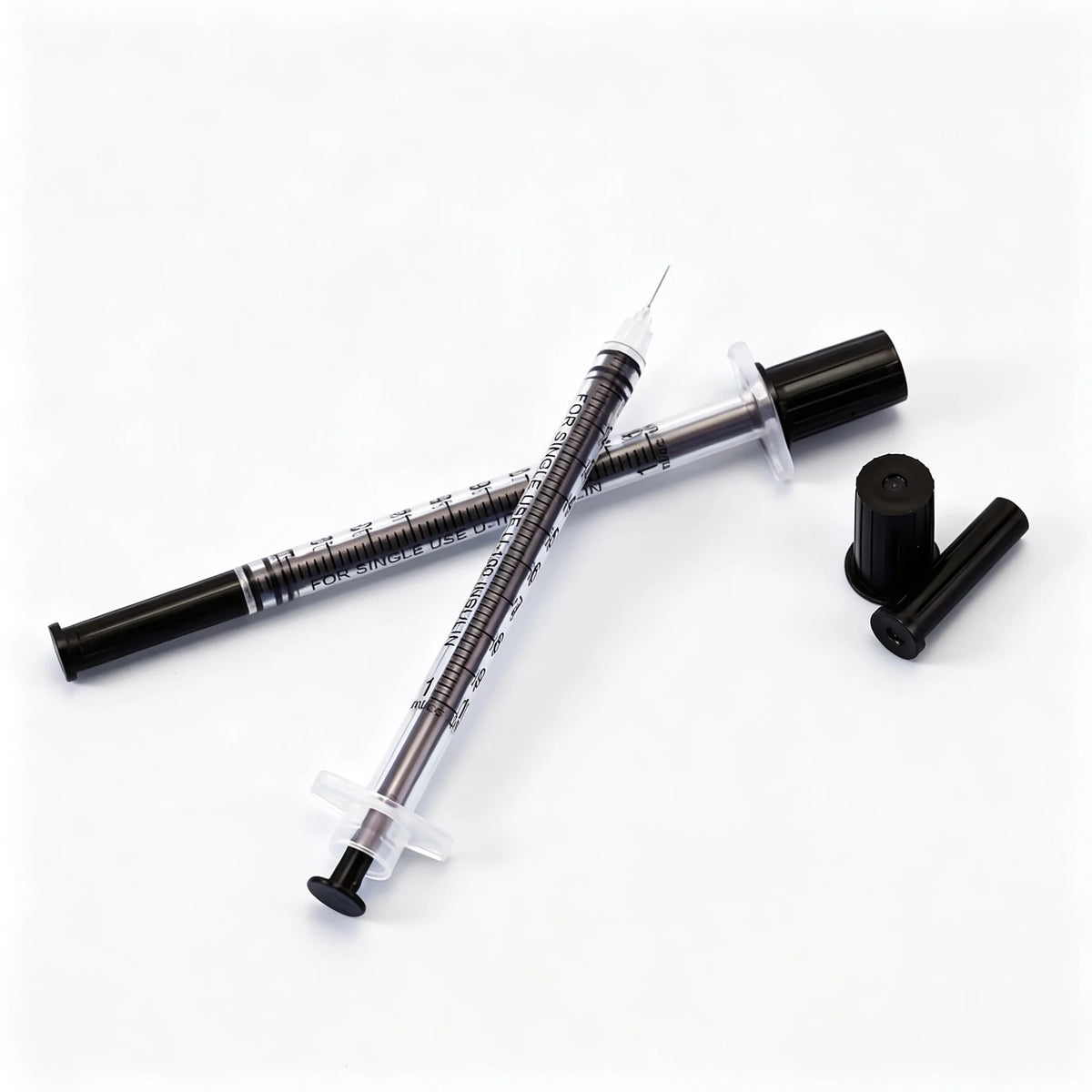 U-100 Insulin Syringes - 1ml Sterile Disposable Injection Tools in Purple, Pink, Blue, Green, Orange & Black for Beauty Machines