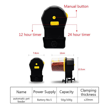 Automatic Fish Tank Feeder – Intelligent Timing Aquarium Feeder for Goldfish with Large Capacity