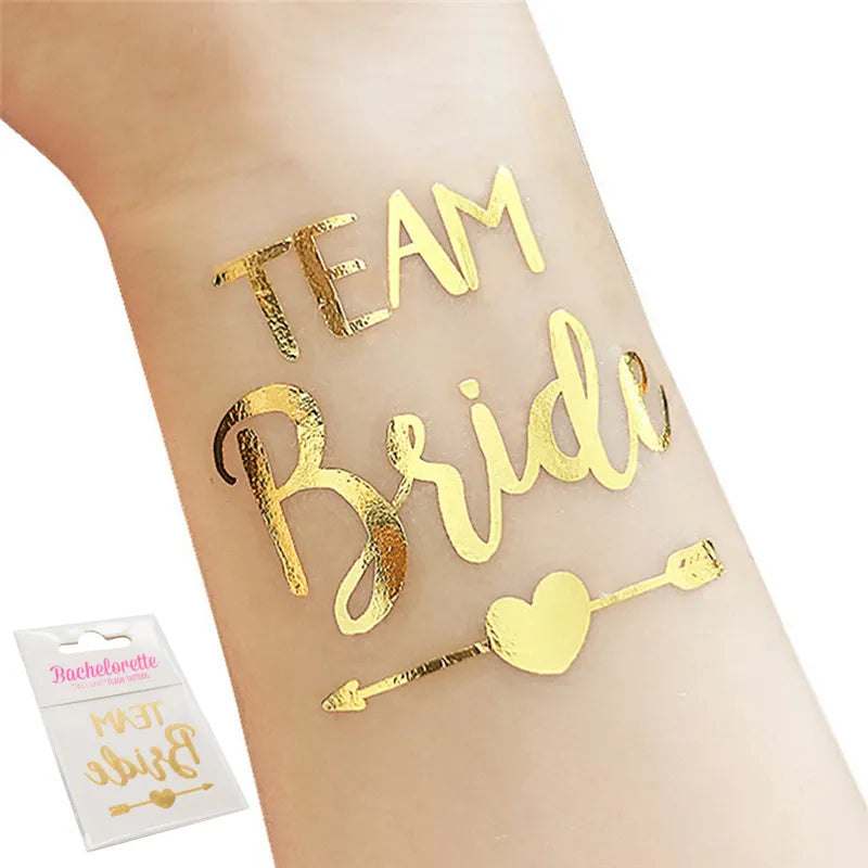 10pcs Hen Party Temporary Tattoo Set - Team Bride Stickers for Waterproof Wedding Decor