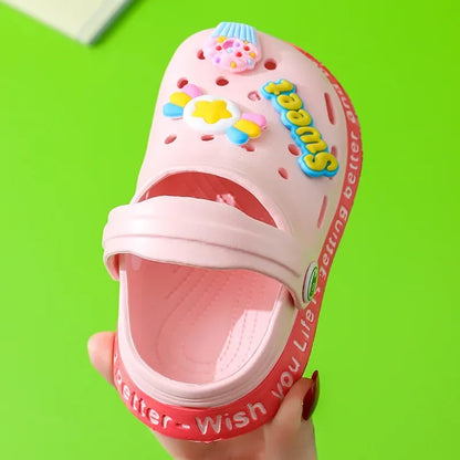 Summer Kids Garden Clogs – Lightweight Breathable Cartoon Slip-On Sandals for Boys & Girls, Baby Beach Slippers