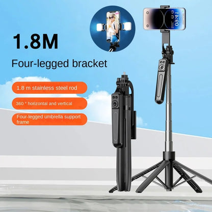 FANGTUOSI 180cm Wireless Selfie Stick Tripod – Phone Holder Stand with Bluetooth Shutter for Smartphones & Cameras