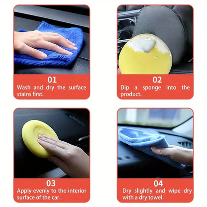 Universal Leather & Plastic Repair Polishing Wax – Automotive Interior Reconditioning Cream for Leather, Plastic & Rubber Care