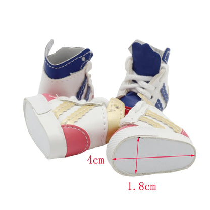 Labubu Doll Sneakers (4x1.8cm) - Shoes for 17cm Macaron Plush, 15cm EXO Cotton, & 1/6 BJD Dolls Accessories