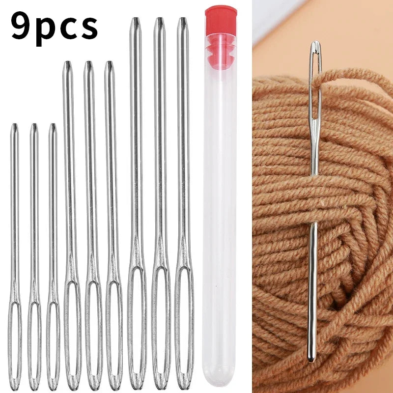 9/12/15/20Pcs Large Eye Blunt Sewing Needles Set in Storage Tube – Cross Stitch, Knitting, Embroidery & Yarn Threading Needles for Crafts and Sewing Projects