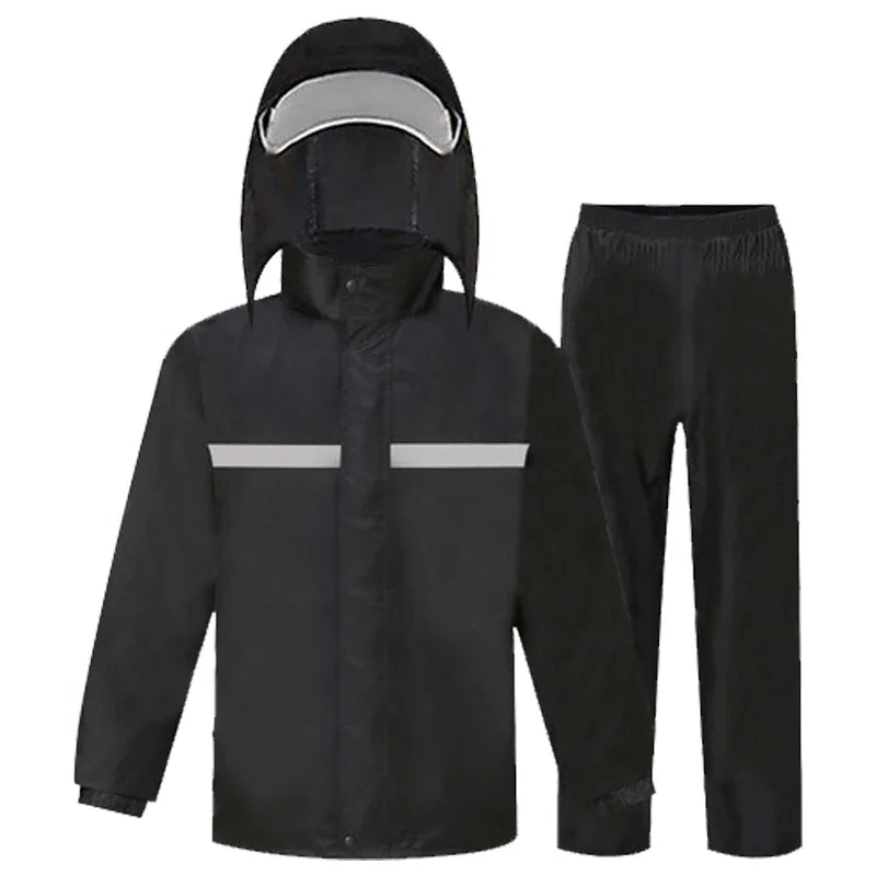 Full Body Motorcycle Rain Suit - Waterproof Reflective Raincoat and Pants Set for Electric Bicycle Riding Protection