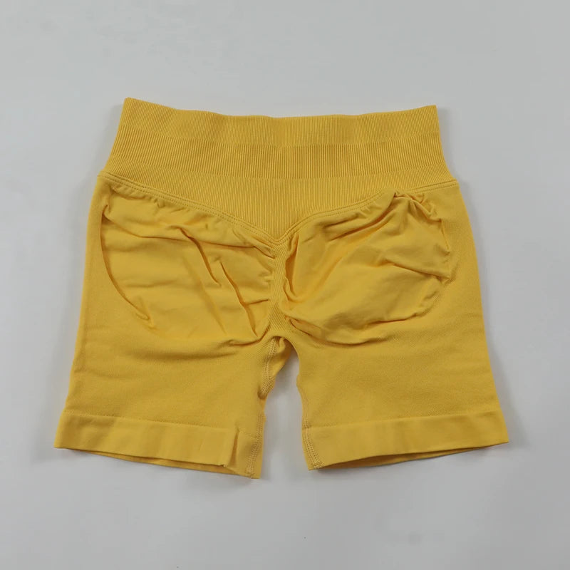 Impact Seamless Scrunch Bum Yoga Shorts – Low Ribbed Waistband, High Stretch Workout & Running Gym Shorts
