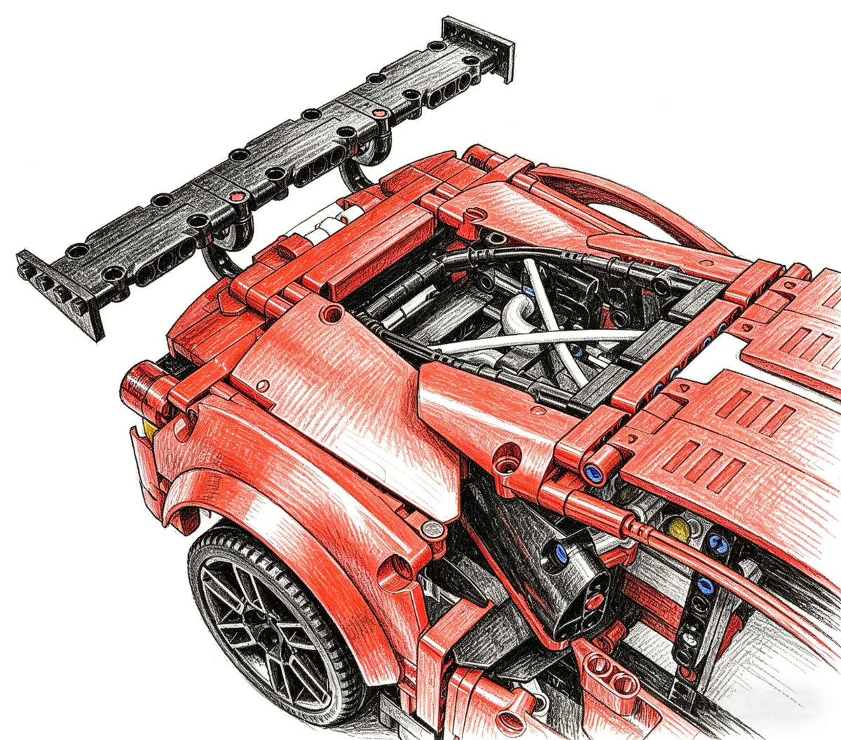 1684-Piece 1:8 Scale Racing Car Building Blocks - DIY Sports Car Model Kit for Display and Collectors