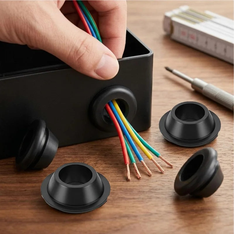 Rubber Grommet Assortment Kit - Cable Wire Protection, Anti-Friction & Hole Plug Rings