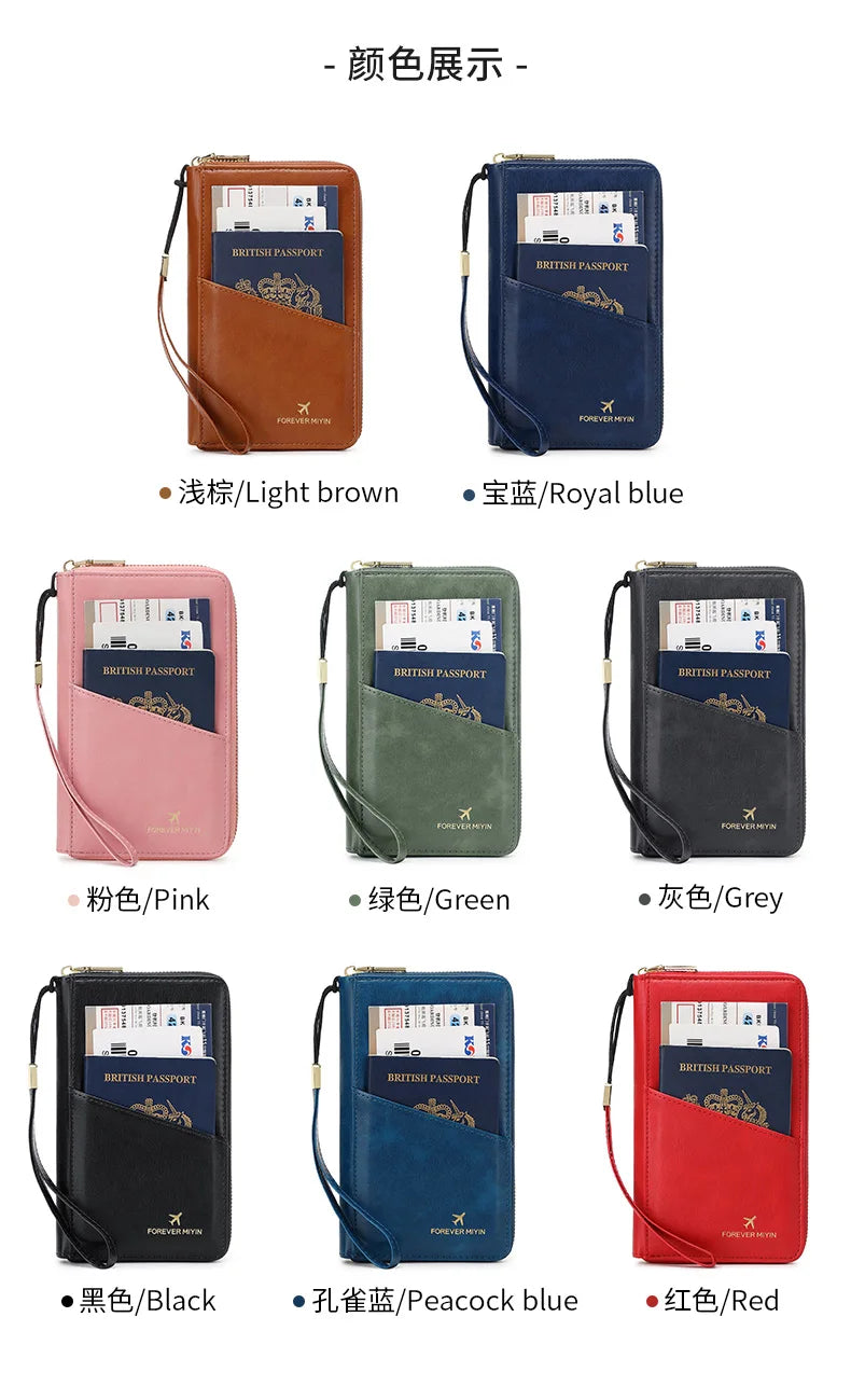 Fashionable RFID Passport Holder – PU Leather Front Pocket Wallet, Multifunctional Travel Accessories for Protection