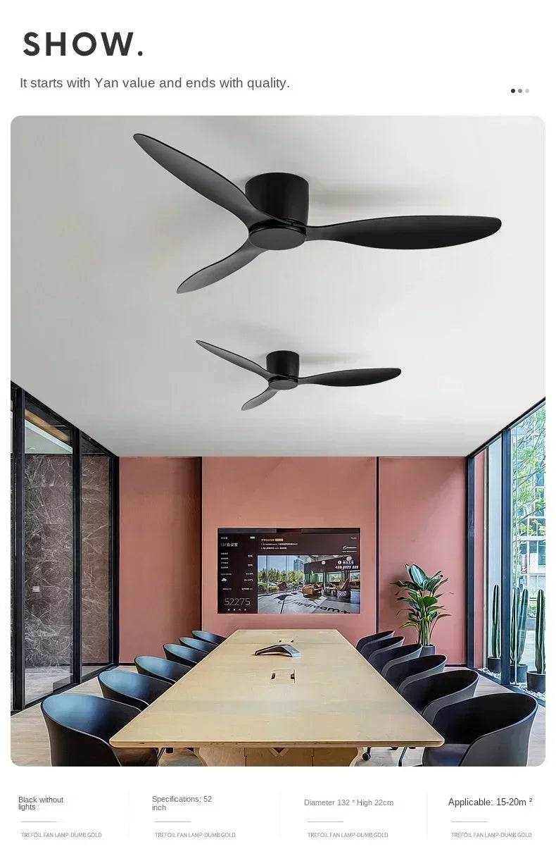LED Ceiling Mounted Fan Light - Nordic Style Decorative Ceiling Fan for Living Room, Restaurant, and Minimalist Household Use