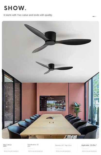 LED Ceiling Mounted Fan Light - Nordic Style Decorative Ceiling Fan for Living Room, Restaurant, and Minimalist Household Use