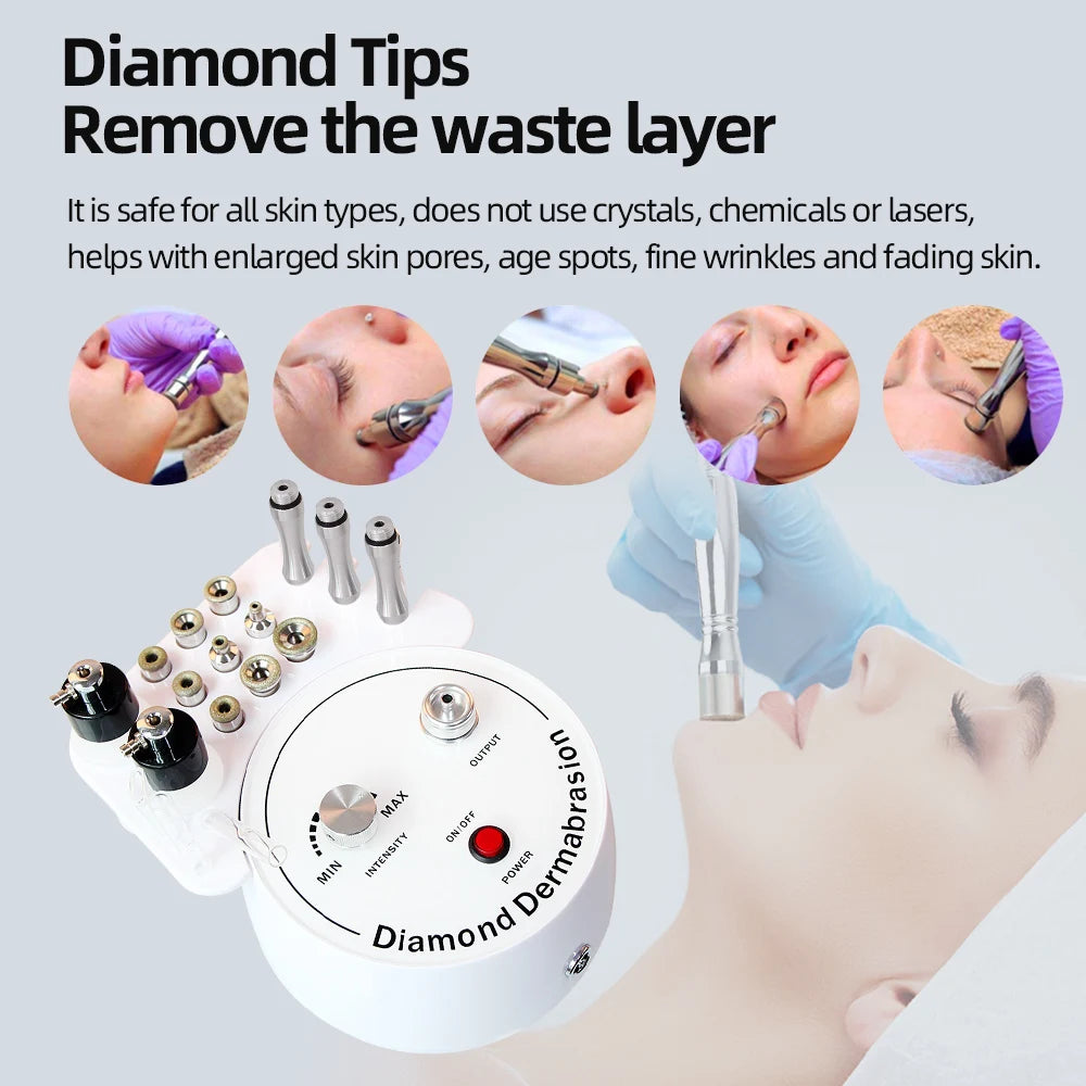 AOKO 3-in-1 Diamond Microdermabrasion Machine – Vacuum Suction & Water Spray Tool for Facial Moisturizing & Skin Exfoliation