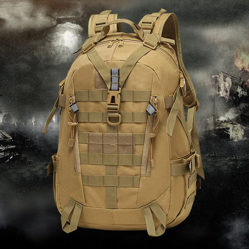 40L Tactical Reflective Backpack – Molle Camouflage Rucksack for Outdoor Hiking, Camping, Hunting & Travel