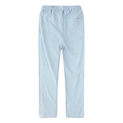 Men's Cotton Linen Pants – Breathable Solid Color Trousers for Autumn, Fitness & Streetwear, S-3XL