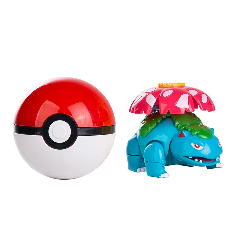New Pokémon Action Figures – Pikachu, Charizard & Greninja Pocket Monster Poké Ball Deformation Toys for Kids Birthday Gifts