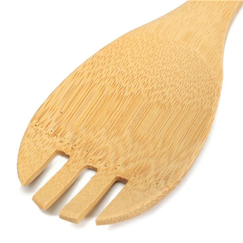6PCS Bamboo Cooking Utensil Set – Wooden Spoons & Spatulas for Kitchen Mixing & Cooking