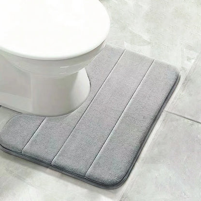 Coral Velvet Bathroom Mat - Anti-Skid Absorbent Toilet & Bathtub Floor Mat, Entrance Rug
