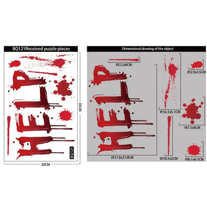Horror Bloodstain Wall & Window Stickers – Handprint, Footprint & Skull Halloween Decorations 2024