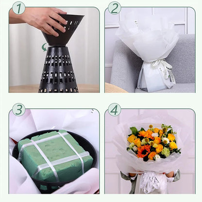 Plastic Flower Packaging Liner – Plant Stand & Fixed Bouquet Base for Floral Crafts and Supplies