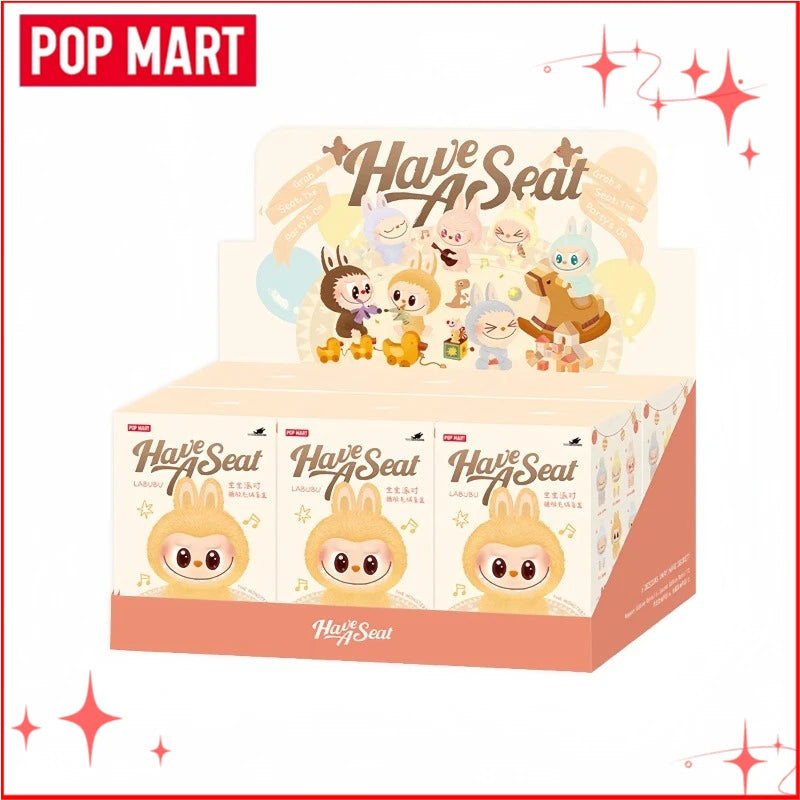 Genuine POP MART Labubu Vinyl Plush Pendant — Macarons “Have A Seat” & Coca Cola Series Blind Box Toys V1-V3