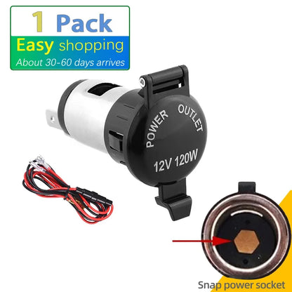 Universal Car Cigarette Lighter Socket Adapter 12V–24V – Portable Power Outlet Converter 120W–250W for Car, Truck, Motorcycle & Boat Accessories