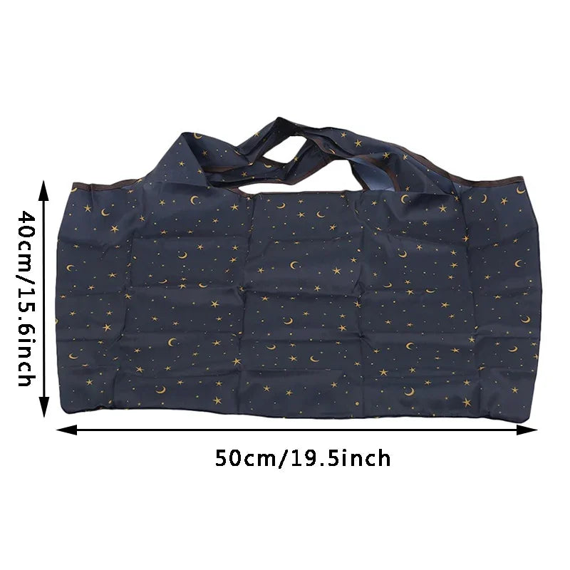 Thick Foldable Reusable Shopping Bag – Large Capacity Waterproof Eco-Friendly Grocery Storage Tote with Shoulder Strap for Supermarket & Travel Use