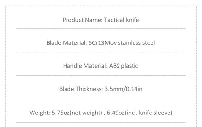 Outdoor Tactical Straight Knife — Portable EDC Survival & Self-Defense Tool