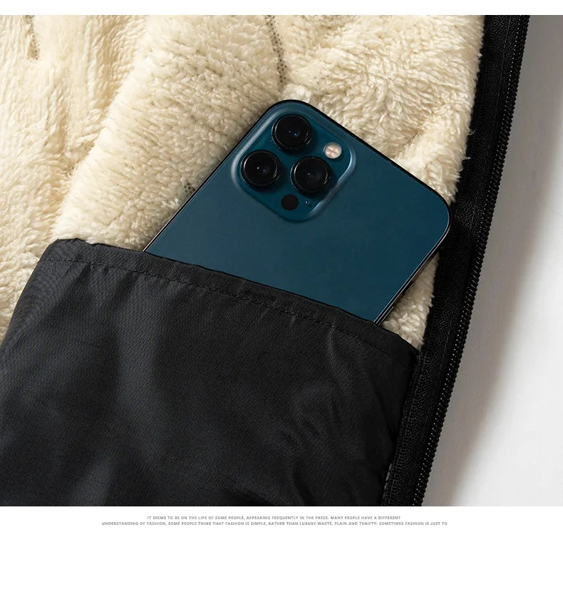 Men’s Autumn & Winter Cotton Vest Jacket – Casual Warm Sleeveless Top with Standing Collar, Plus Size Multifunctional Outerwear