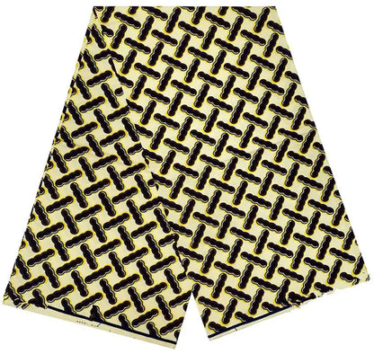 Cotton Batik Ankara Fabric - 100% African Wax Print Bronzing Golden Fabric 6 Yards for Dresses & Crafts