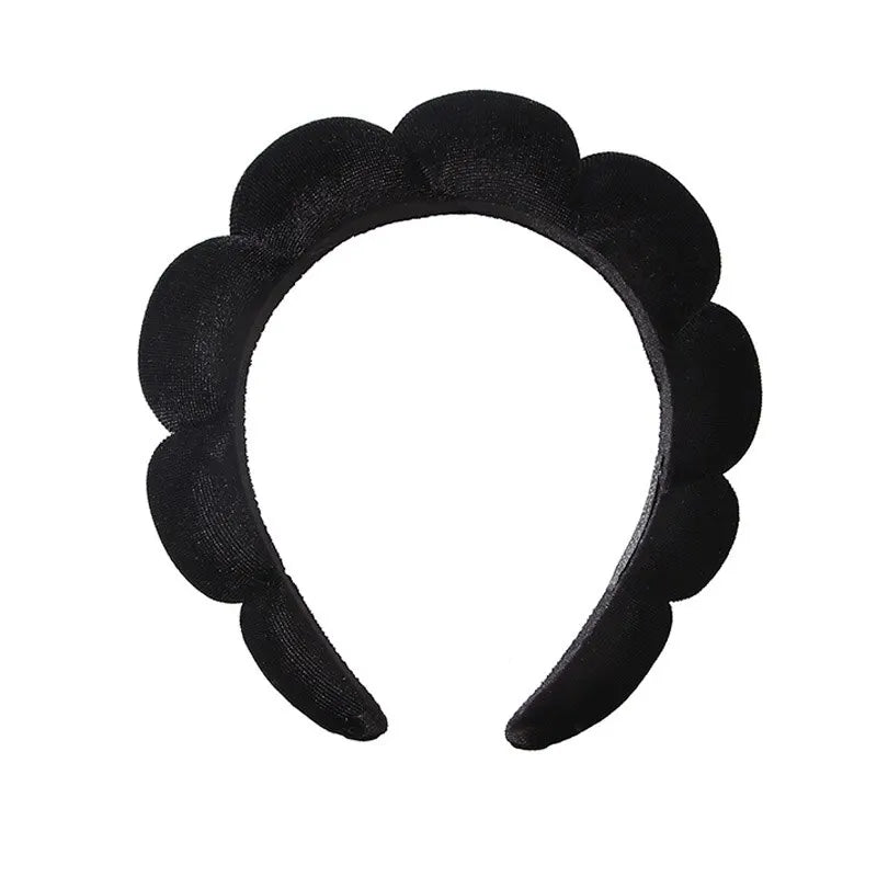 Sponge Headband for Women & Girls - Puffy Hair Band, Bubble Terry Cloth Makeup & Spa Accessory, Retro Hairwear