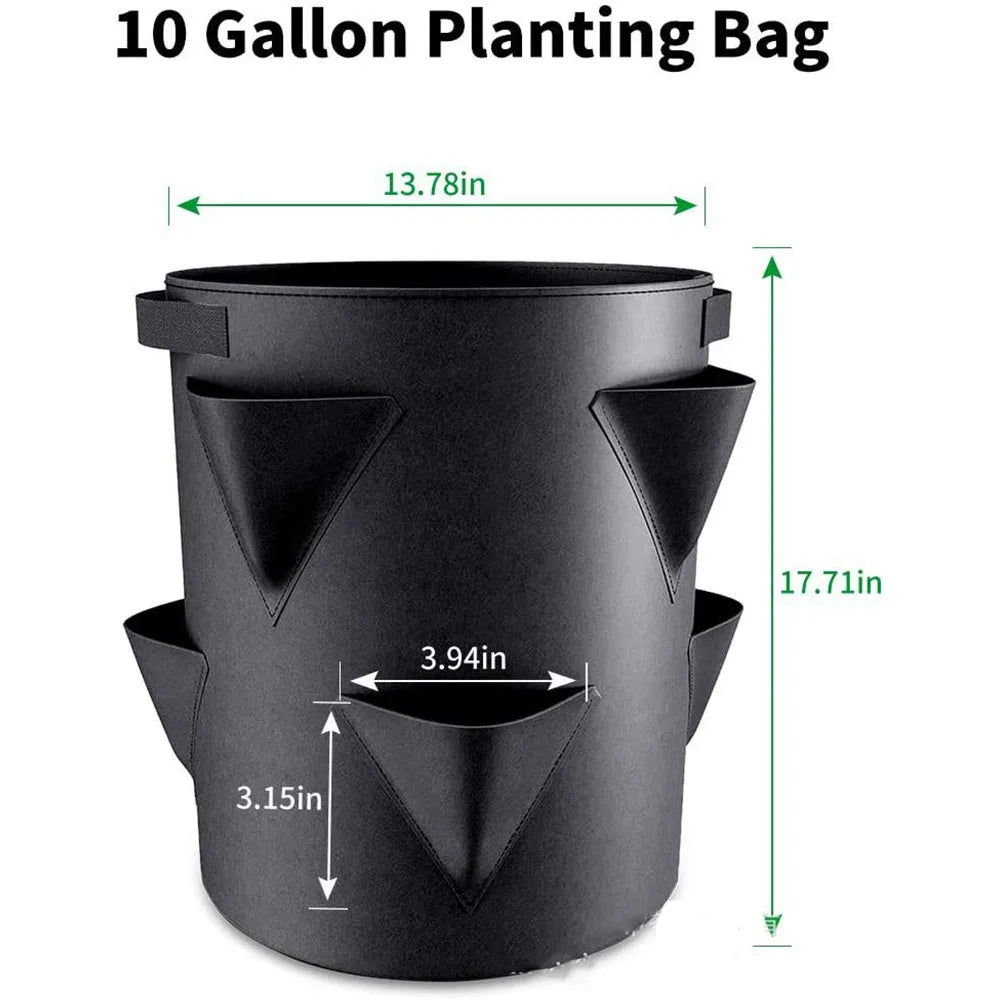 Multi-Mouth Grow Bag – 5/7/10 Gallon Reusable Planting Bags for Strawberry, Tomato, Herbs, and Flower Planters